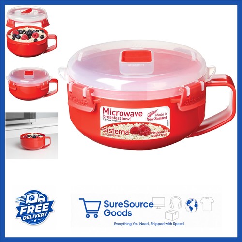 Red microwave porridge bowl - microwave,