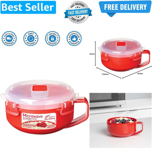 Red clear microwave porridge - red/clear,
